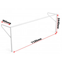 Ворота футбольные стационарные с консолью для натяжения сетки Glav 15.100 (732x244см) шт
