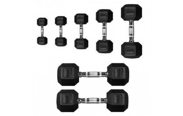 Гантель 30кг Perform Better Rubber Encased Hex Dumbbells 4137-30\BK-30-00 600_380