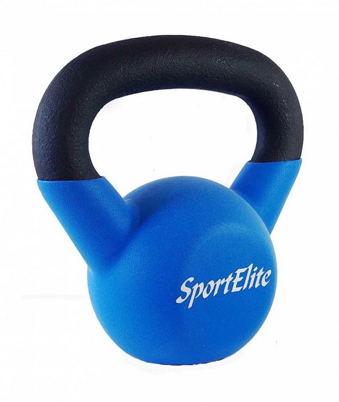 Гиря чугунная с виниловым покрытием 6 кг Sport Elite ES-0670 матовая 674_800