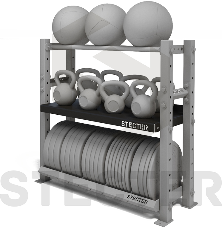 Стеллажная полка для гантелей/гирь Stecter (L1100 мм) 2459 744_767