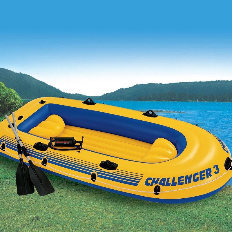 Надувная лодка Challenger 3 Set 295x137x43 см Intex аллюминиевые весла, ручной насос 68370 800_800