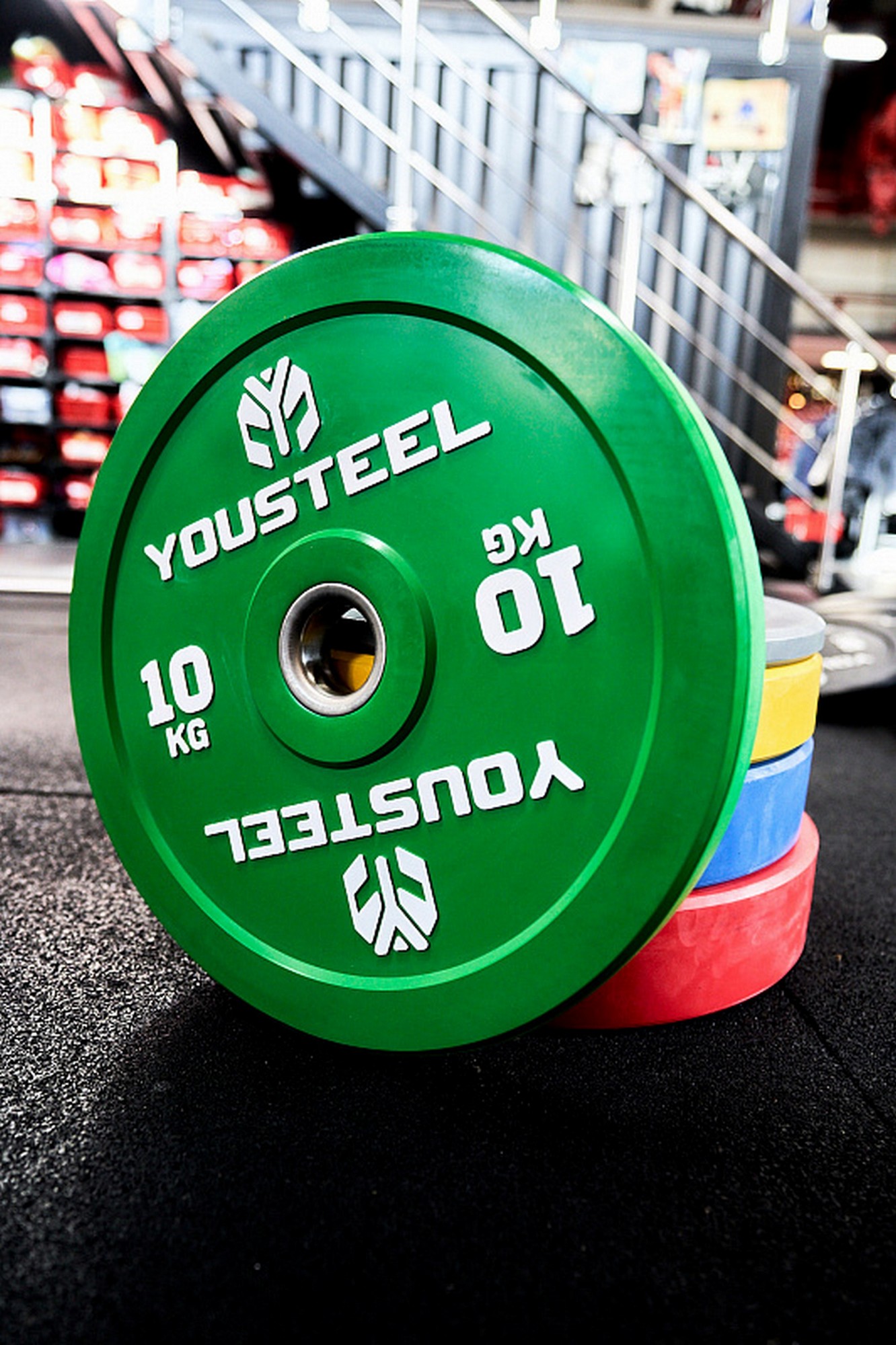 Диск 10кг YouSteel EVO Bumper Plate зеленый 1332_2000