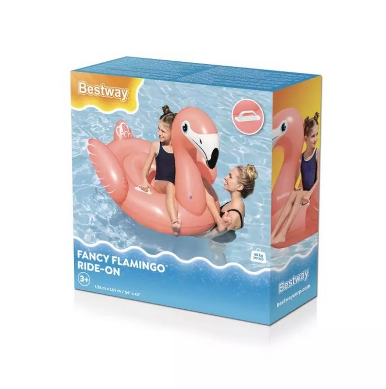 Надувная игрушка-наездник 138х107см, от 3 лет Bestway Фламинго 41525 795_800