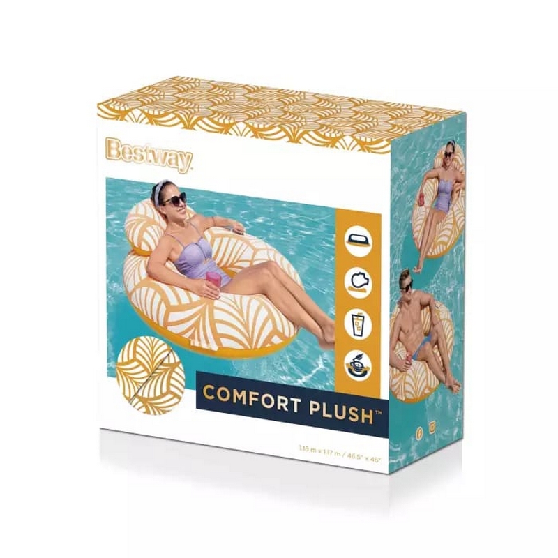 Надувной круг 118х117см Bestway Comfort Plush Deluxe 43643 800_800