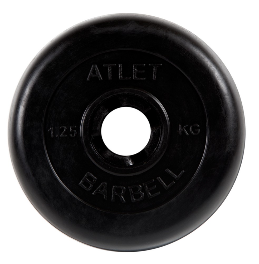 Диск обрезиненный d31мм MB Barbell Atlet 1,25кг черный MB-AtletB31-1.25 983_1000