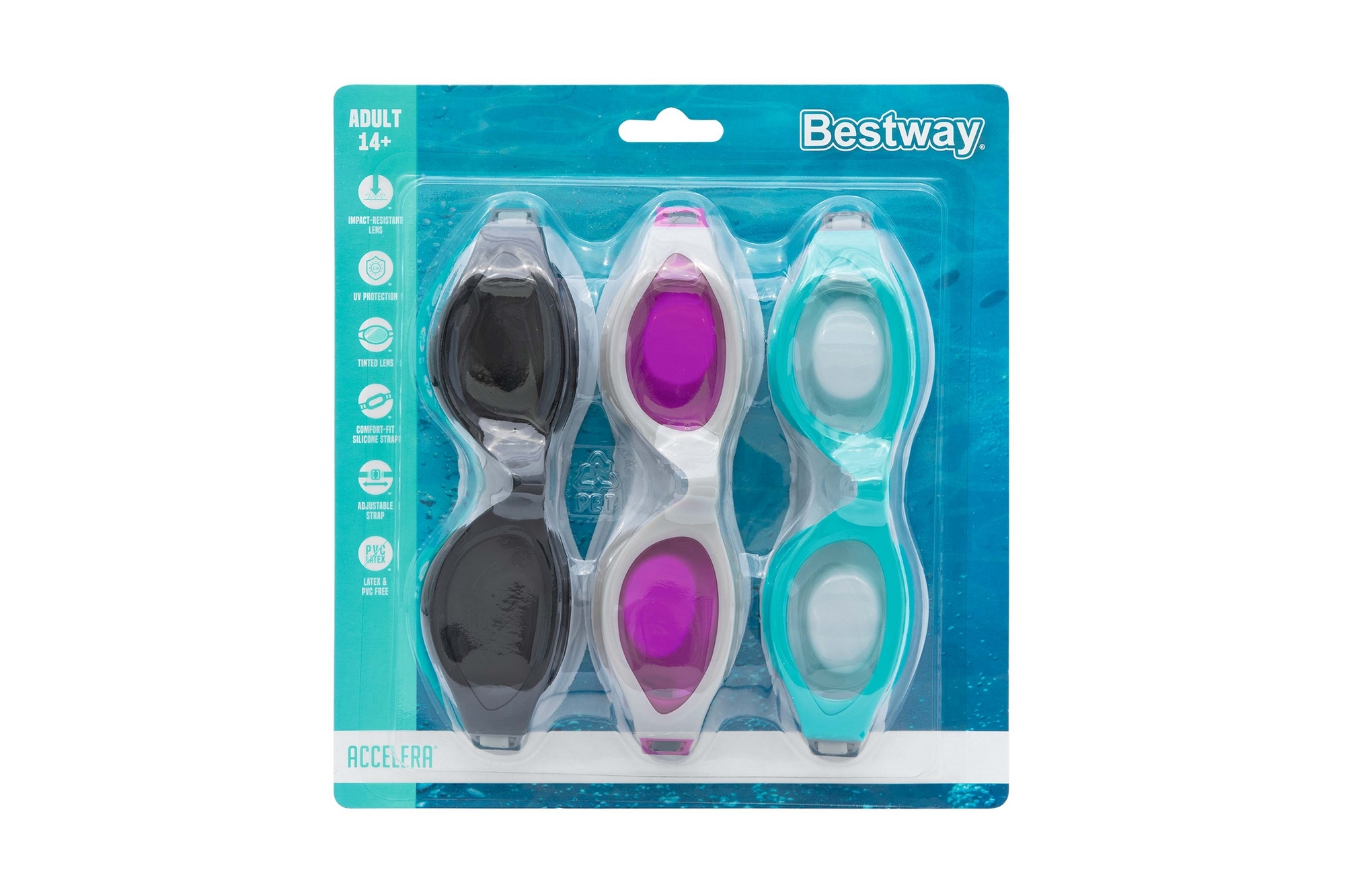 Очки для плавания, от 14 лет Bestway IX-1400 21095 3 цвета 2000_1333
