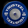 Диск 20кг каучуковый соревновательный YouSteel синий 120_120