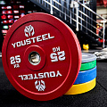 Диск 25кг YouSteel EVO Bumper Plate красный 120_120